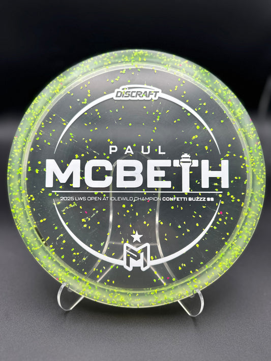 Discraft Paul McBeth 2025 LWS Open Idlewild Champion Confetti Buzzz SS | Understable Midrange