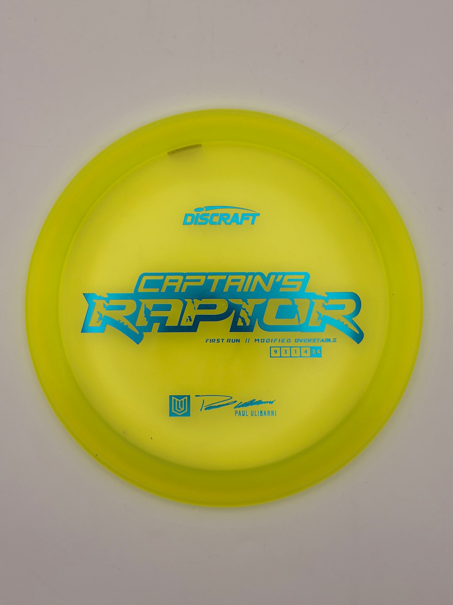 Discraft Captain's Raptor First Run - Paul Ulibarri Extreme Overstable Utility Driver