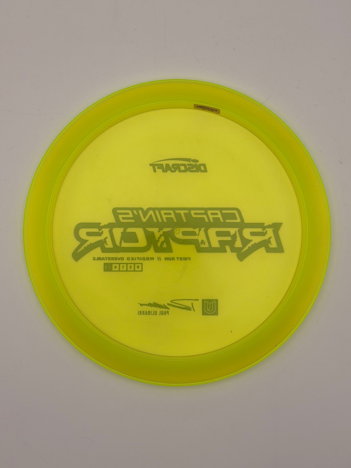 Discraft Captain's Raptor First Run - Paul Ulibarri Extreme Overstable Utility Driver