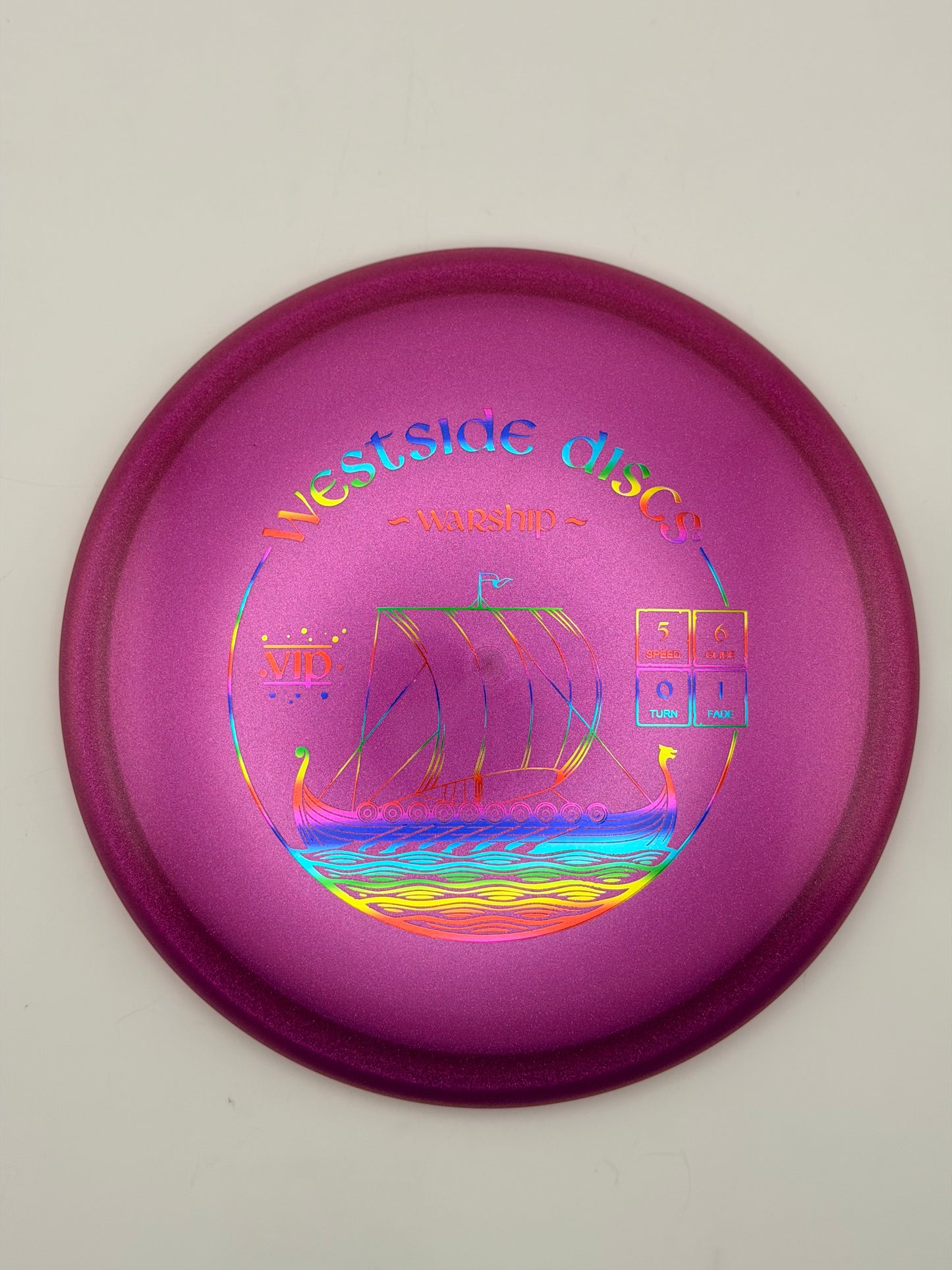 Westside Discs VIP Glimmer Warship Midrange Disc - Speed 5 Straight Flying Disc Golf Disc