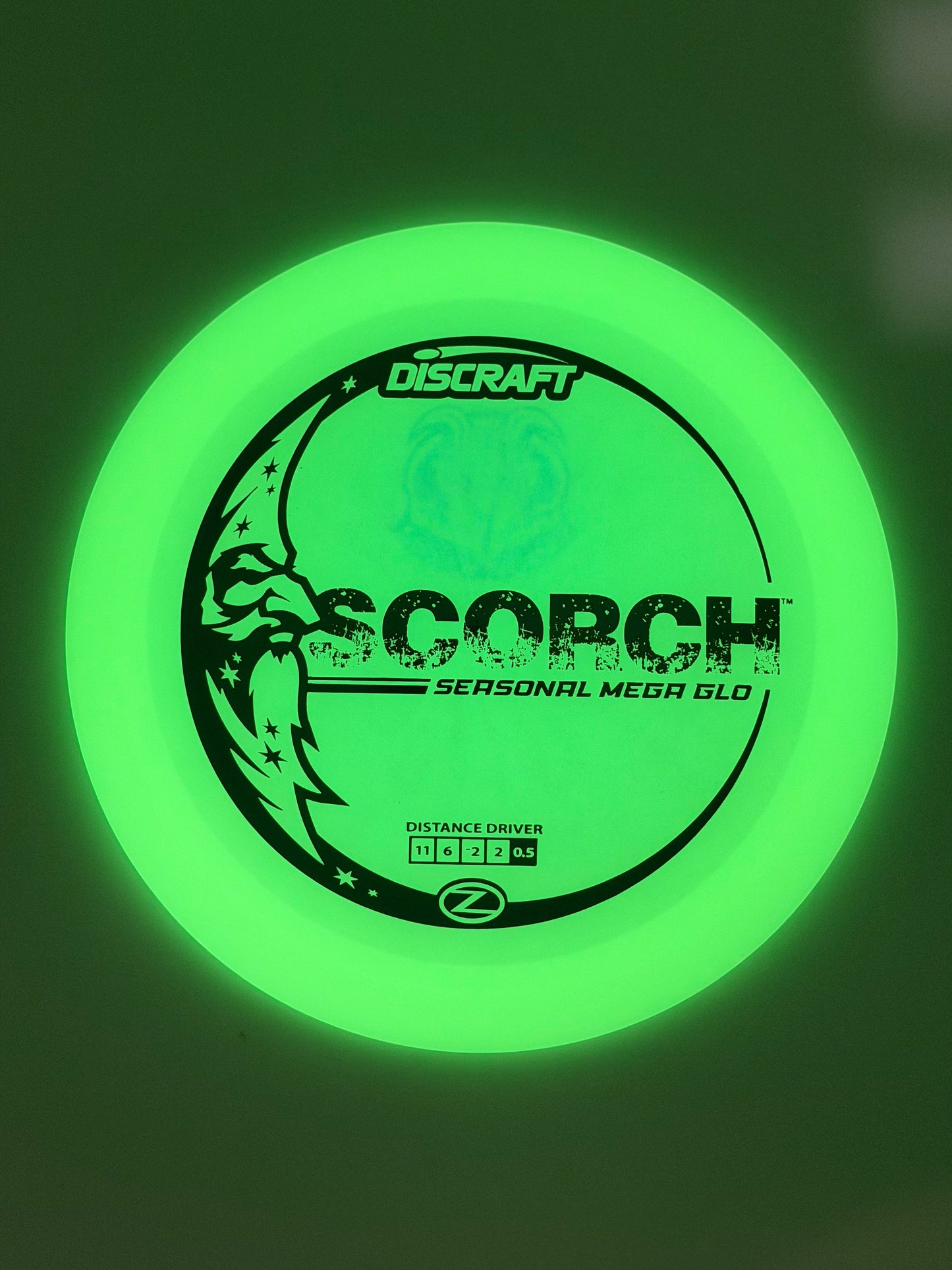 Discraft Mega Glo Z Scorch | Glow Distance Driver for Night Disc Golf