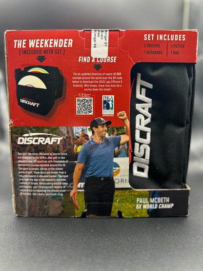 Discraft Deluxe Disc Golf Set | 4-Disc Starter Set with Bag