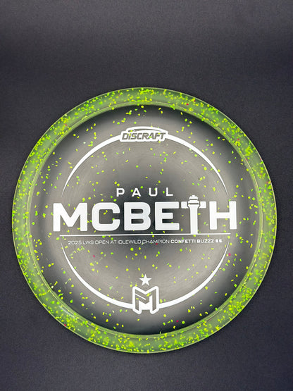 Discraft Paul McBeth 2025 LWS Open Idlewild Champion Confetti Buzzz SS | Understable Midrange