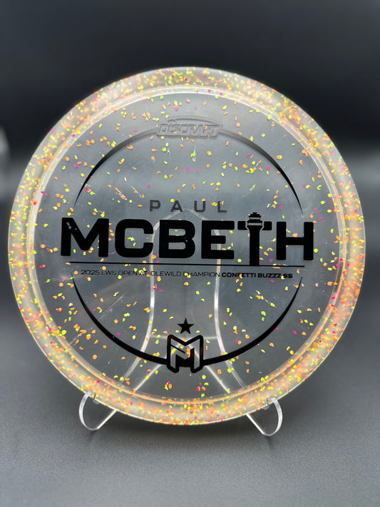 Discraft Paul McBeth 2025 LWS Open Idlewild Champion Confetti Buzzz SS | Understable Midrange